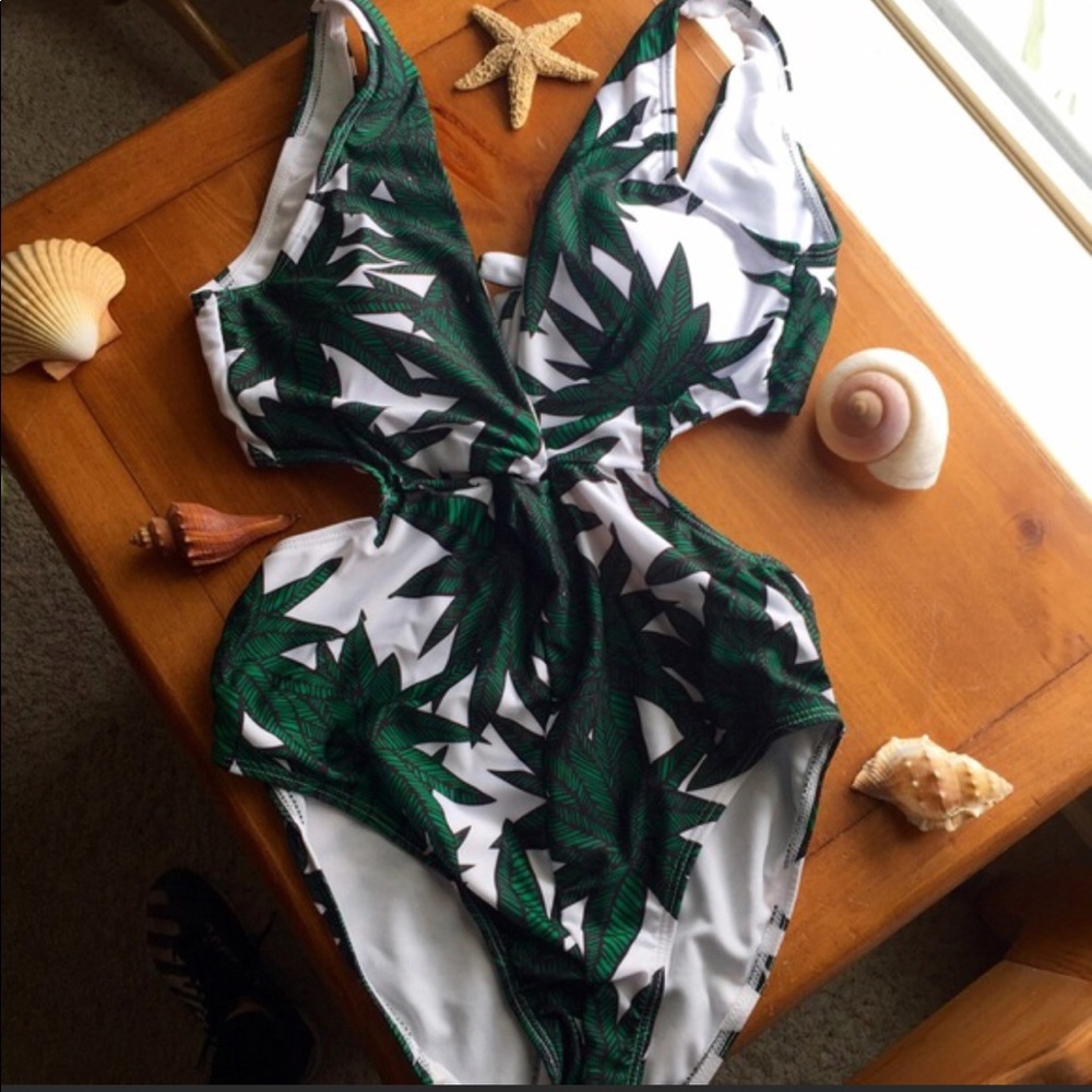Leafy palm tree 🌴 print monokini